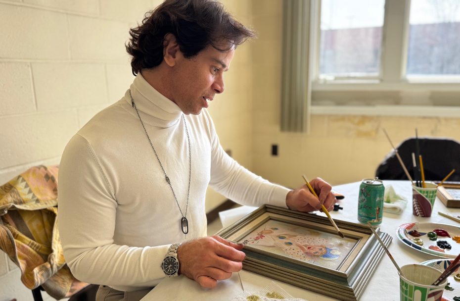 Photo from the Rutherford Arts Council painting upcycling workshop 2025